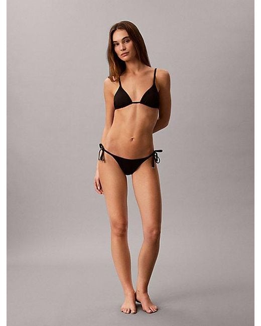Calvin Klein Black Tie Side Bikini Bottoms Essentials