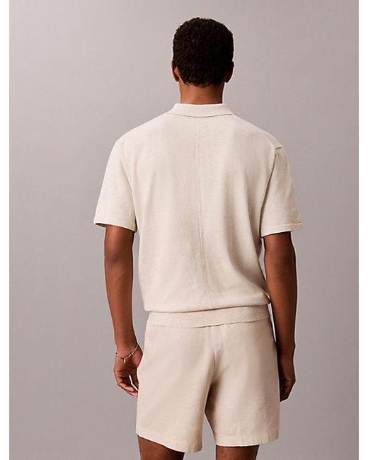 Calvin Klein Natural Supima Cotton Knit Polo Shirt for men