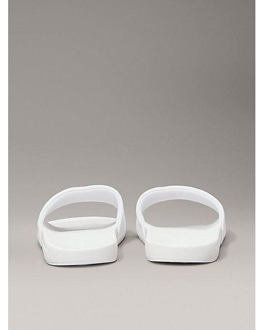 Calvin Klein Metallic Slippers Aus Canvas Mit Logo
