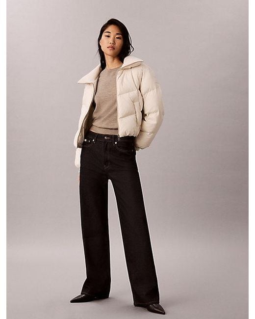 Calvin Klein Natural Jeans Short Down Puffer Jacket