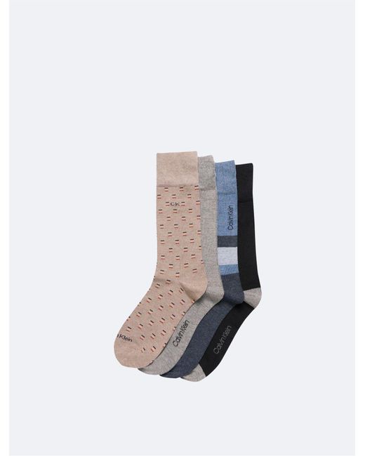 Calvin Klein Blue Rayon 4-pack Dress Socks for men