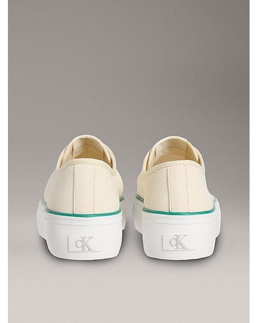 Calvin Klein Canvas Plateausneakers in het Metallic