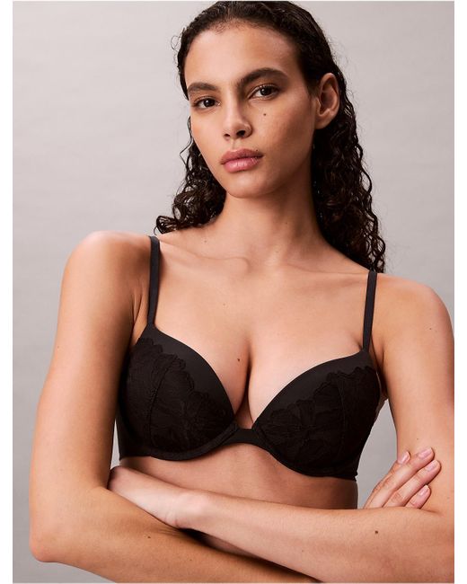 Calvin Klein Black Push Up Plunge Bra