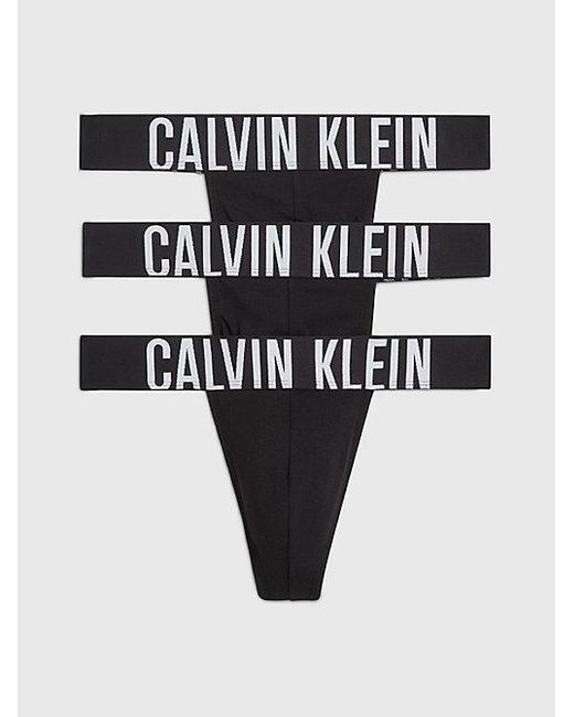 Pack de 3 tangas - Intense Power Calvin Klein de hombre de color Black