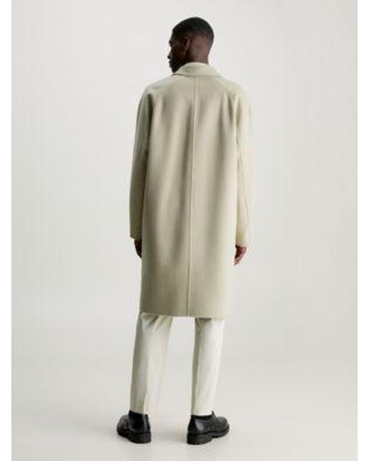 Calvin Klein Doppelseitiger Mantel aus weicher Wolle in Natural für Herren