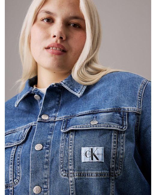 Calvin Klein Blue Plus Size 90's Denim Jacket