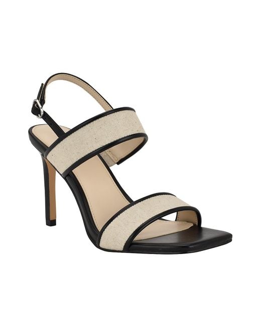 Calvin Klein Metallic Amour Double Band Slingback Stiletto Sandals