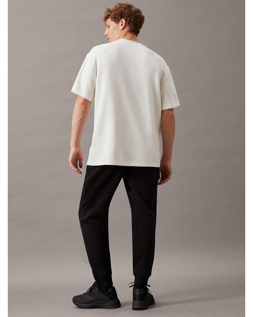 Calvin Klein Black Monogram Fleece Joggers for men