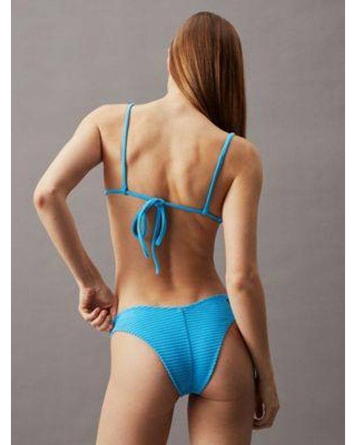 Calvin Klein Blue Bandeau Bikini-Top - CK Monogram Rib