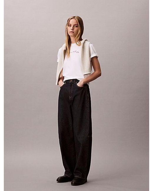 Calvin Klein Multicolor Jeans Relaxed Script Logo T-Shirt