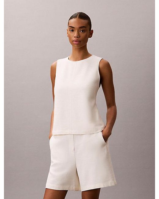Calvin Klein Natural Textured Sleeveless Top