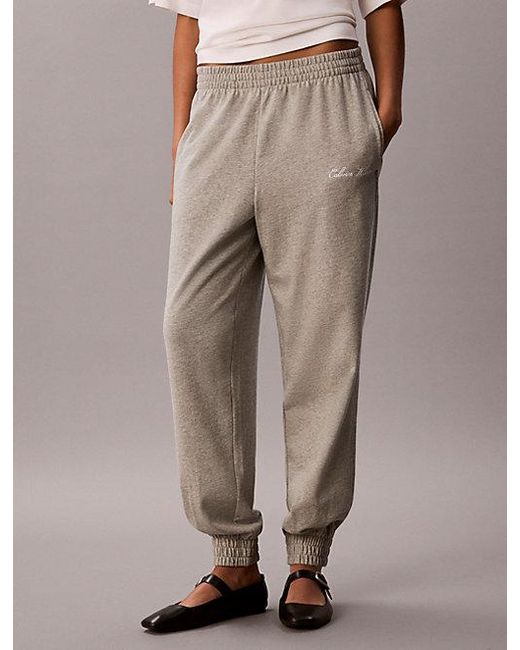 Calvin Klein Natural Logo Cotton Jersey Lounge Sweatpants