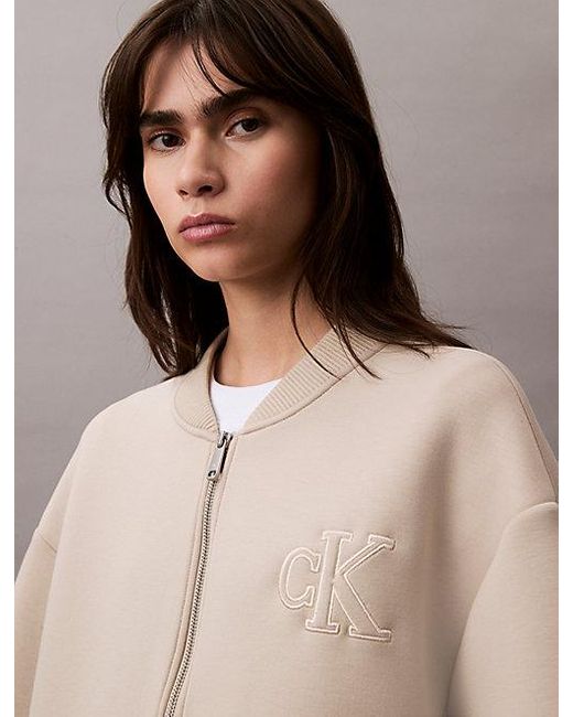 Calvin Klein Scuba Relaxed Bomber-Jack in het Natural