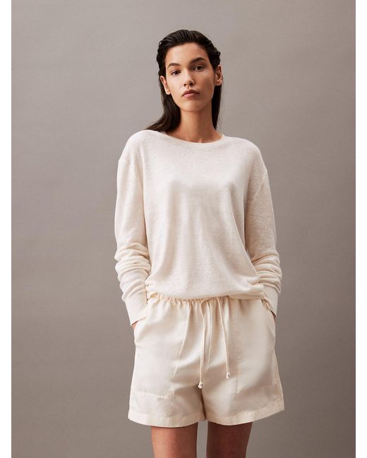 Calvin Klein Natural Linen Blend Sweater