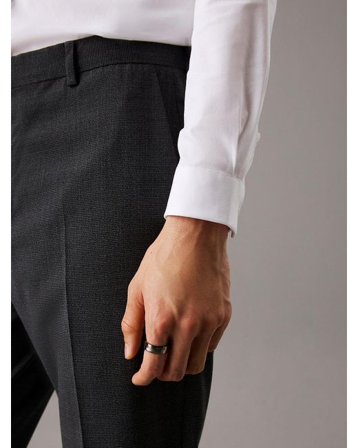 Calvin Klein Gray Wave Shape Ionic Plated Ring for men