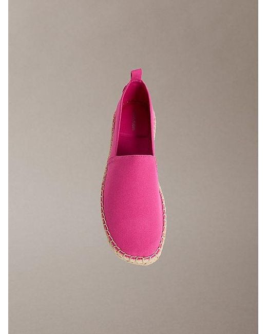 Calvin Klein Pink Tessa Canvas Emblem Logo Espadrilles