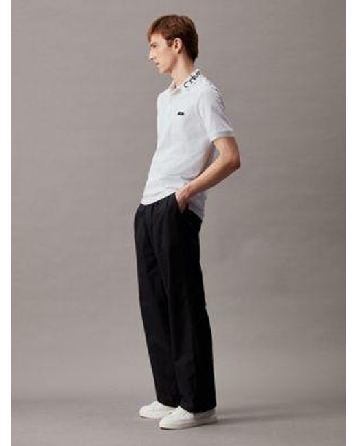 Calvin Klein Slim Polo Met Logo in het Gray voor heren