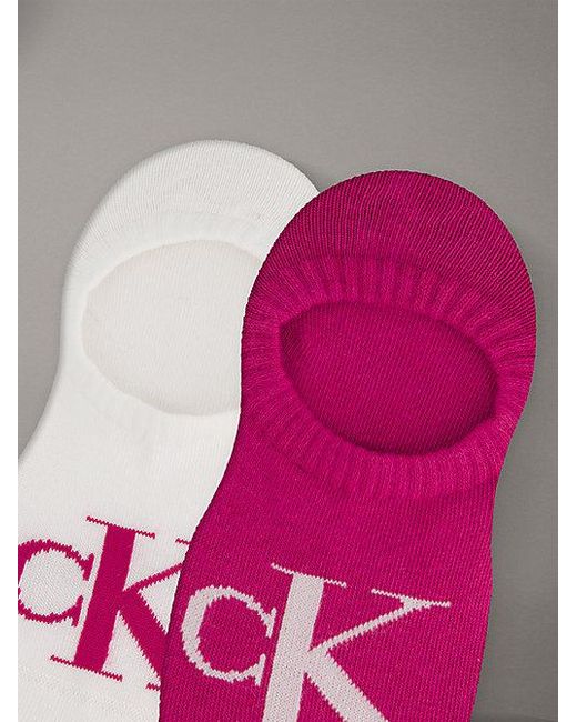 Calvin Klein Pink Jeans 2 Pack Soft Cotton Invisible Socks