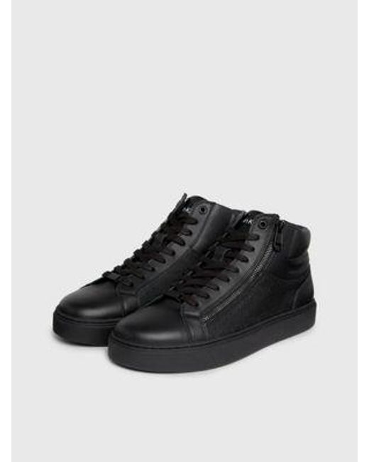 Calvin Klein Leren High-top Sneakers in het Black voor heren
