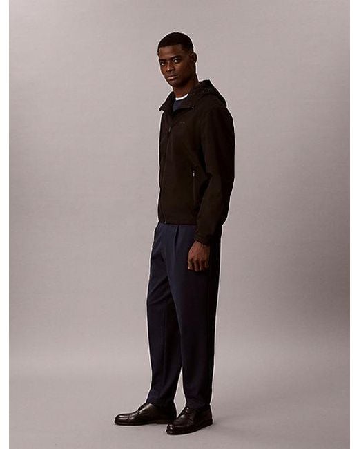 Calvin Klein Black Comfort Knit Tapered Trousers for men