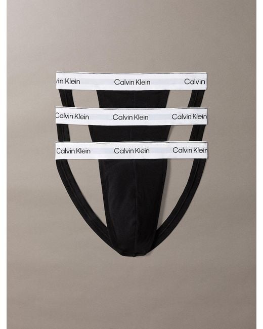 Calvin Klein Black 3 Pack Jock Straps for men