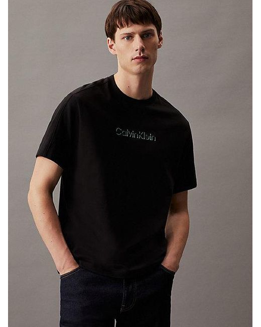 Camiseta con logo Calvin Klein de hombre de color Black