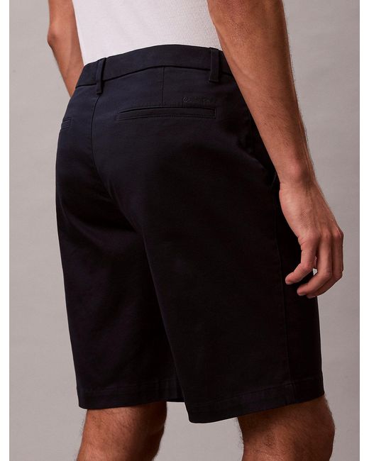 Calvin Klein Multicolor Cotton Stretch Chino Shorts for men