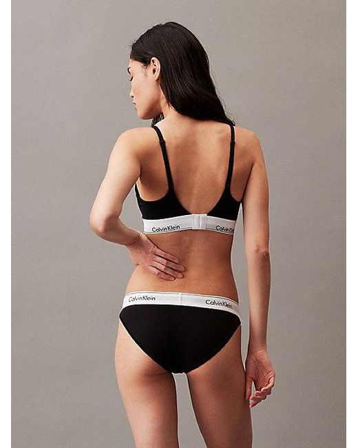 Calvin Klein Black Push Up Plunge Bra Icon Cotton Modal