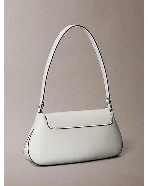 Calvin Klein Gray Engraved Flap Shoulder Bag