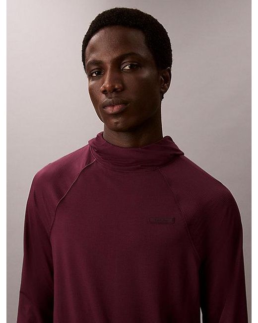 Calvin Klein Sneldrogend T-Shirt Met Capuchon En Duimgat Om in het Purple voor heren