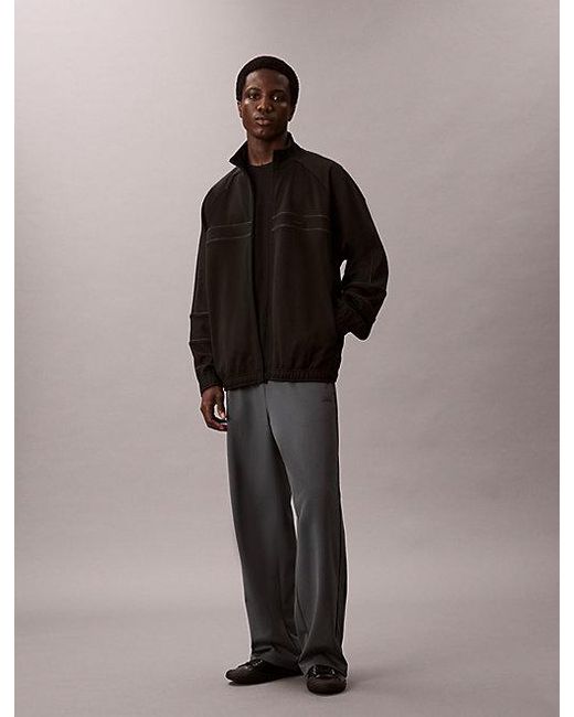 Calvin Klein Black Sport Breathable Travel Track Jacket for men