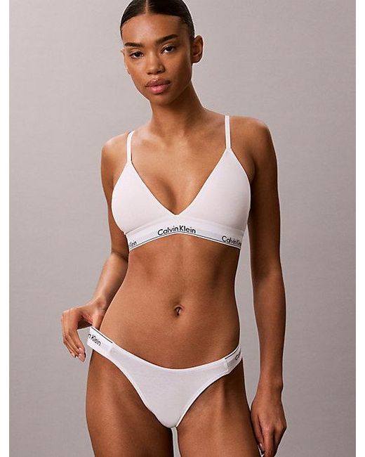Calvin Klein White Bikini Briefs Icon Cotton Modal