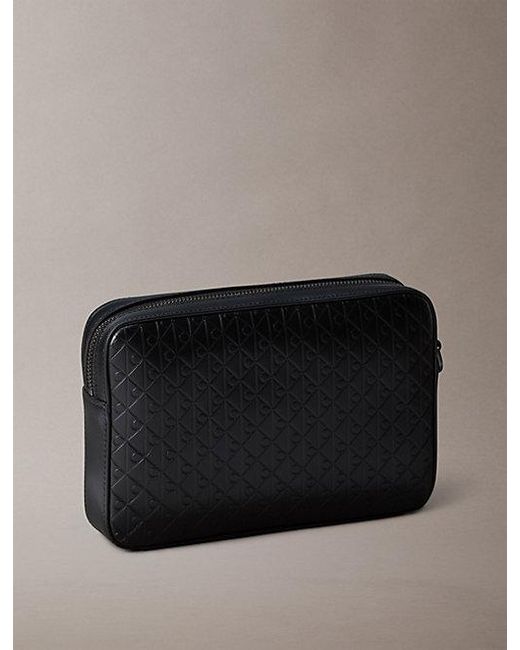 Calvin Klein Gray Allover Emblem Logo Pouch for men