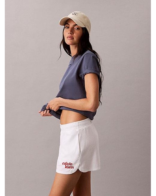 Calvin Klein Multicolor Jeans Towel Terry Dolphin Shorts