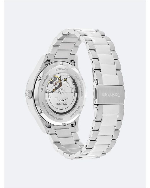 Calvin Klein Gray Automatic H-Link Bracelet Watch for men