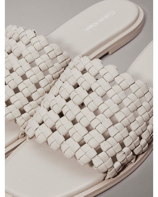 Calvin Klein Gray Leather Sandals