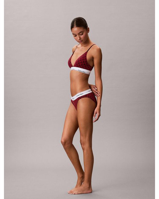 Calvin Klein Red Lightly Lined Triangle Bralette