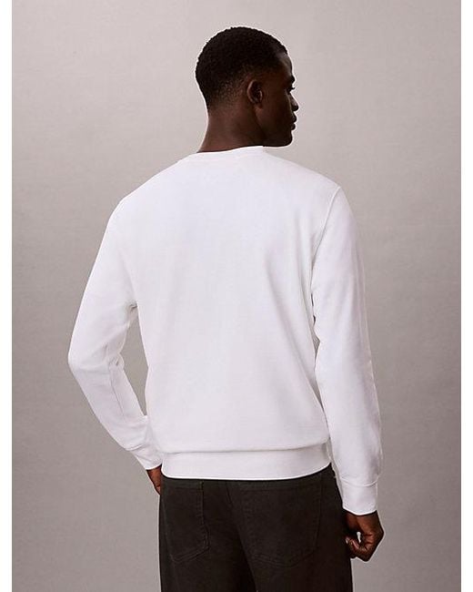 Calvin Klein White Jeans Relaxed Logo Sweatshirt Pride for men