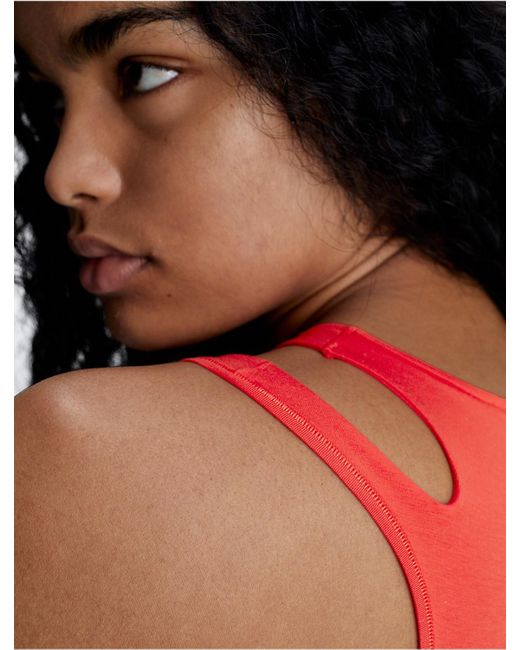 Calvin Klein Red Icon Cotton Modal Deconstructed Unlined Bralette