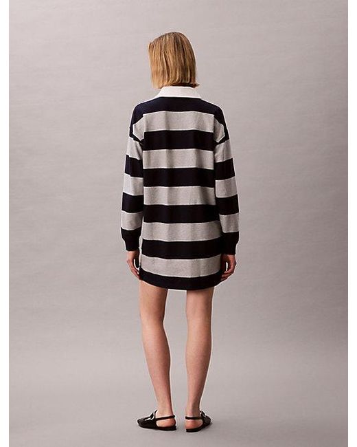Calvin Klein Multicolor Jeans Varsity Stripe Polo Mini Dress