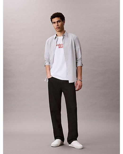 Calvin Klein White Jeans Relaxed Logo T-Shirt for men