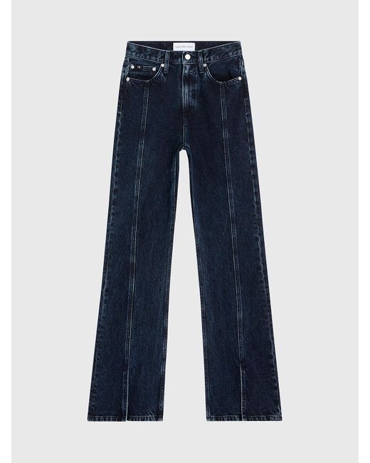 Calvin Klein Blue Split Hem Bootcut Jeans