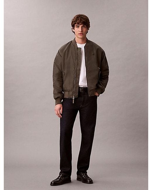 Calvin Klein Green Nylon Bomber Jacket for men