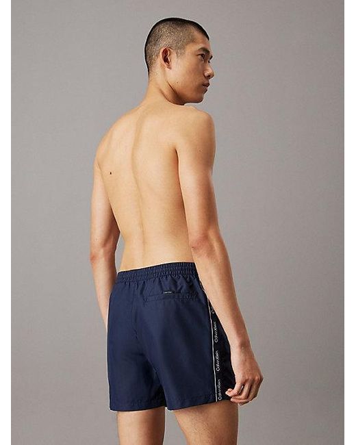 Calvin Klein Medium Zwemshort Met Trekkoord in het Blue voor heren