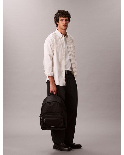 Calvin Klein Black Matte Nylon Backpack for men