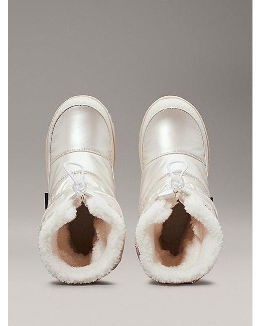 Calvin Klein Gray Jeans Pearlised Teddy Snowboots