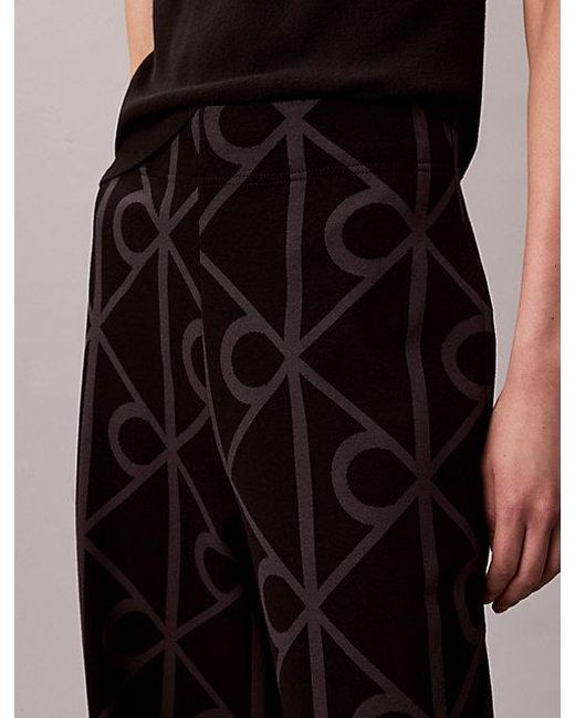 Calvin Klein Blue Jacquard Logo Pull On Trousers