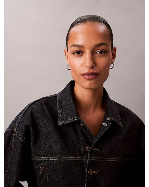 Calvin Klein Black Cropped Denim Jacket