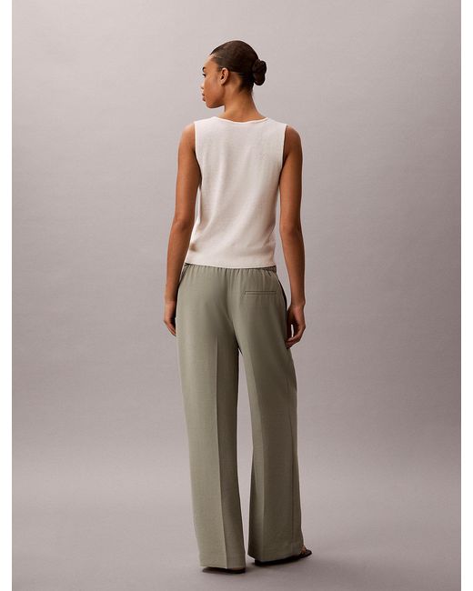 Calvin Klein Natural Soft Twill Drawstring Trousers