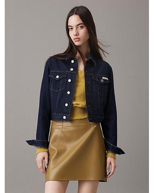 Chaqueta denim cropped 90's Calvin Klein de color Blue